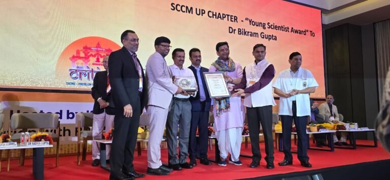 क्रिटिकॉन 2025 में डॉ. बिक्रम के गुप्ता को “यंग साइंटिस्ट अवॉर्ड” से सम्मानित